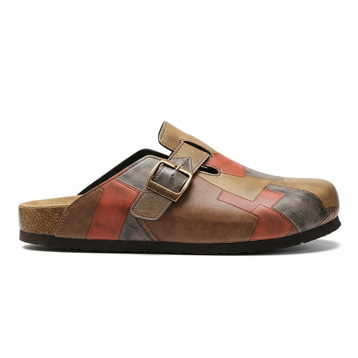 Sutton Patchwork Leather Clogs