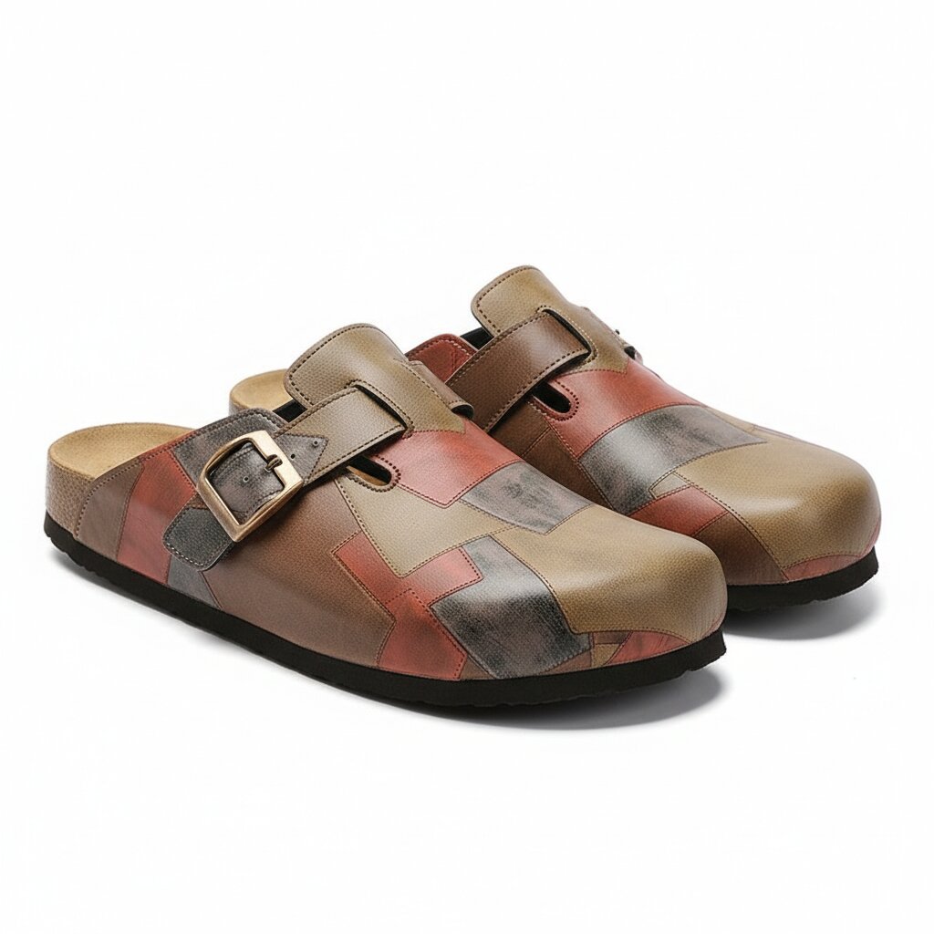 Sutton Patchwork Leather Clogs