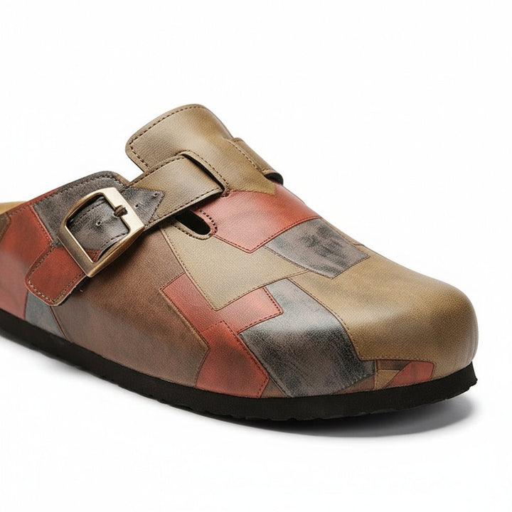 Sutton Patchwork Leather Clogs