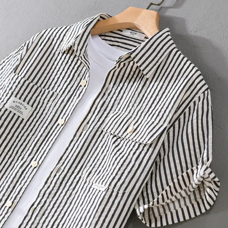 Maison Striped Button Up Shirt