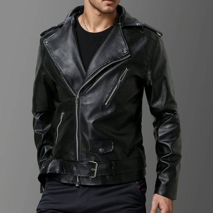 Fulton Leather Biker Jacket