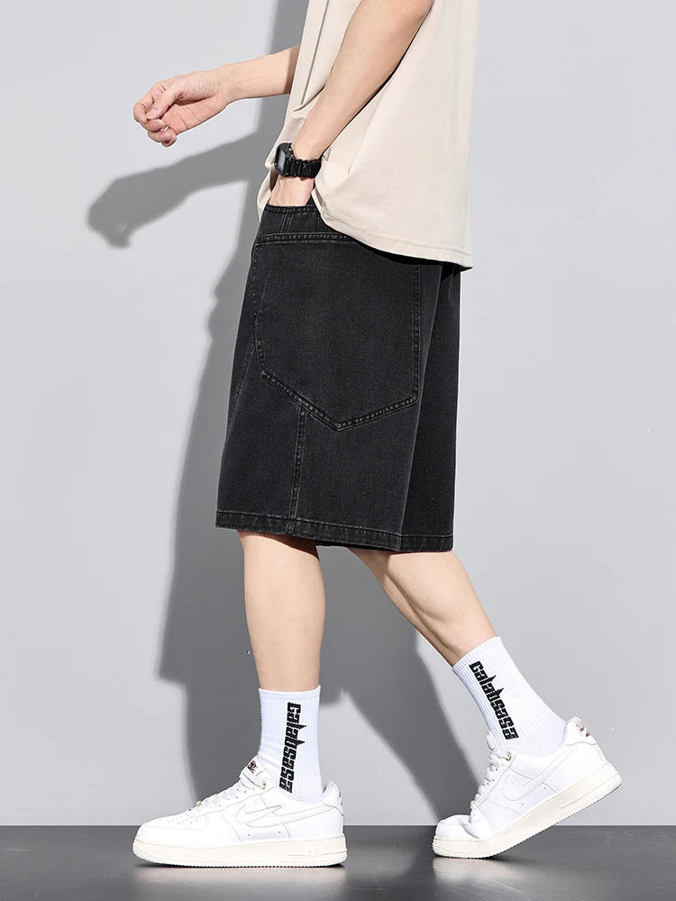 Crossline Denim Shorts