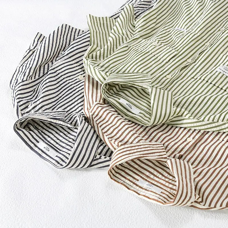Maison Striped Button Up Shirt