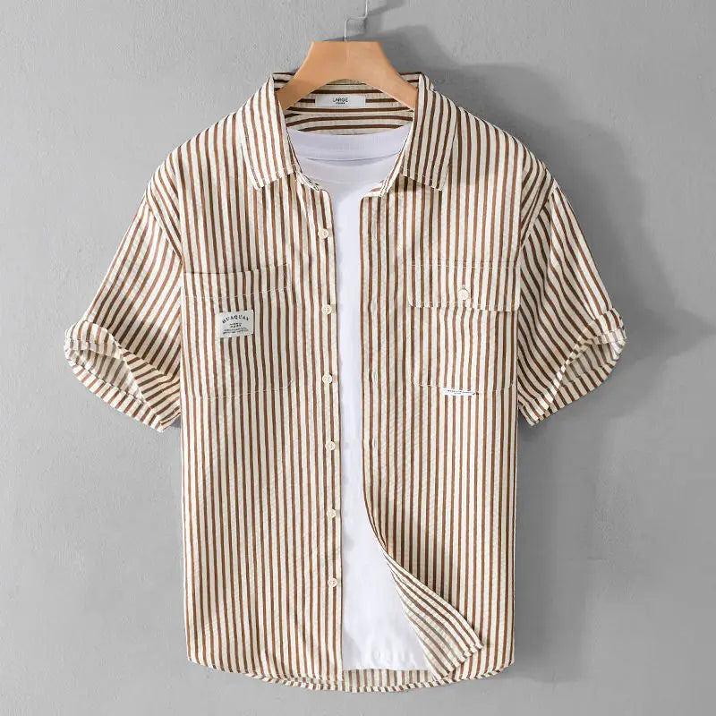 Maison Striped Button Up Shirt