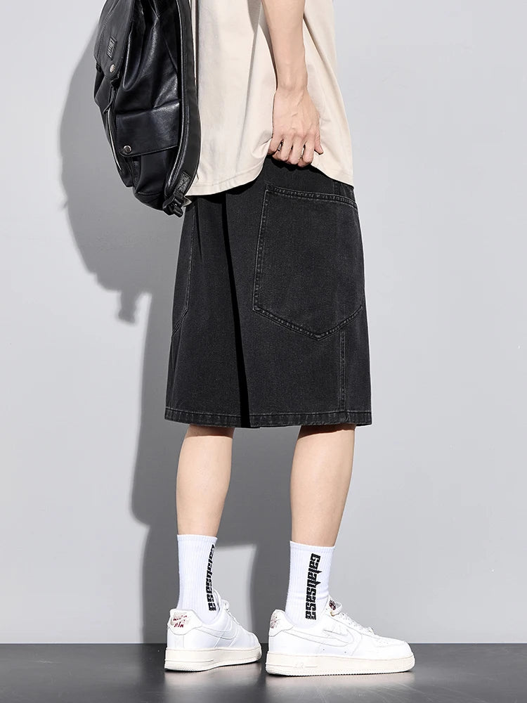 Crossline Denim Shorts