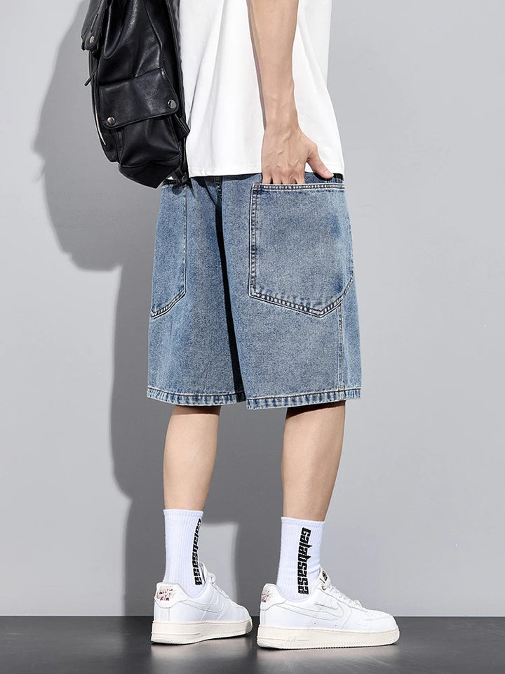 Crossline Denim Shorts
