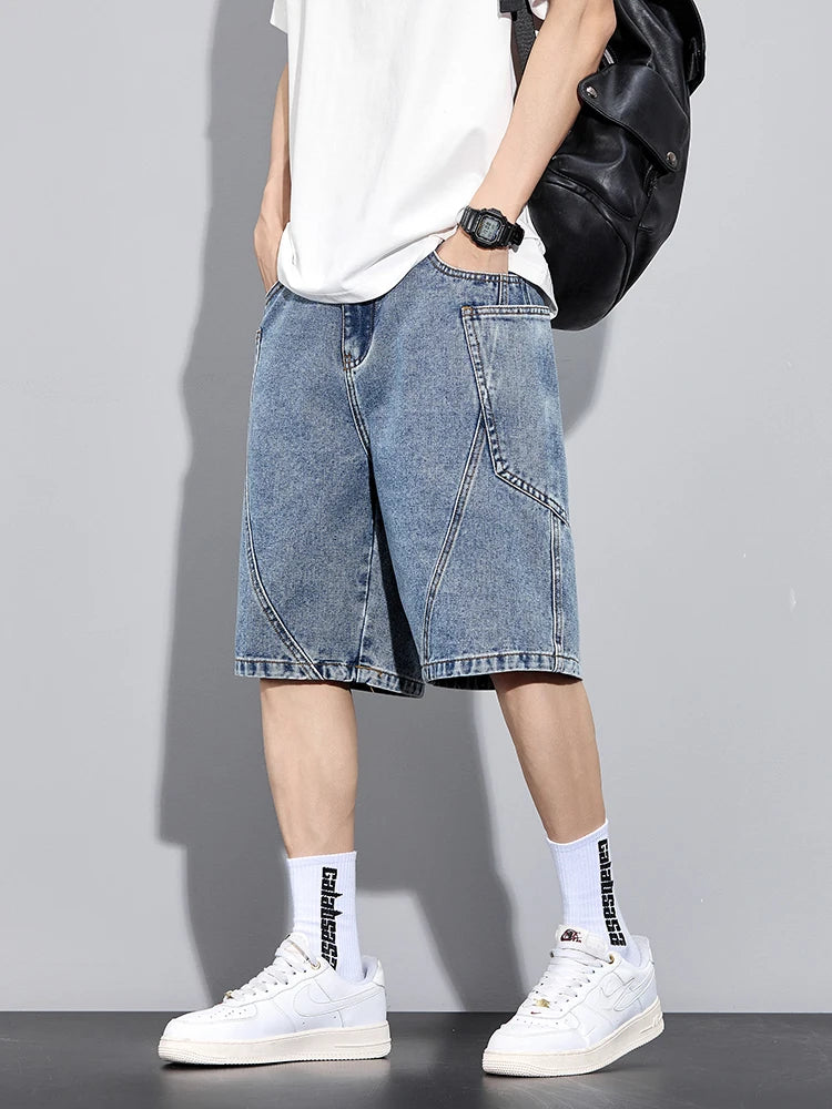 Crossline Denim Shorts