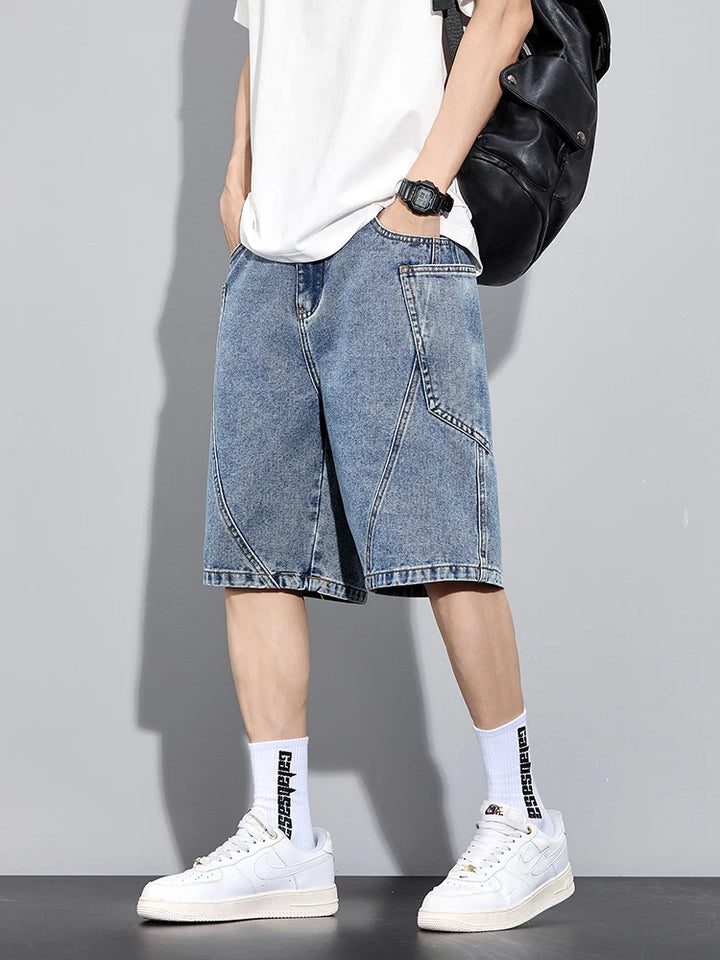 Crossline Denim Shorts