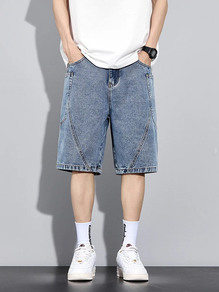 Crossline Denim Shorts