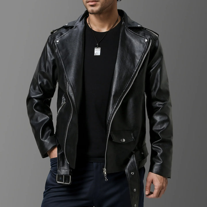 Fulton Leather Biker Jacket