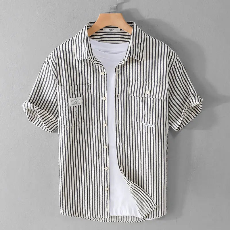 Maison Striped Button Up Shirt