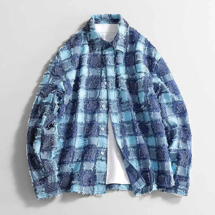 Frayed Checked Jacket