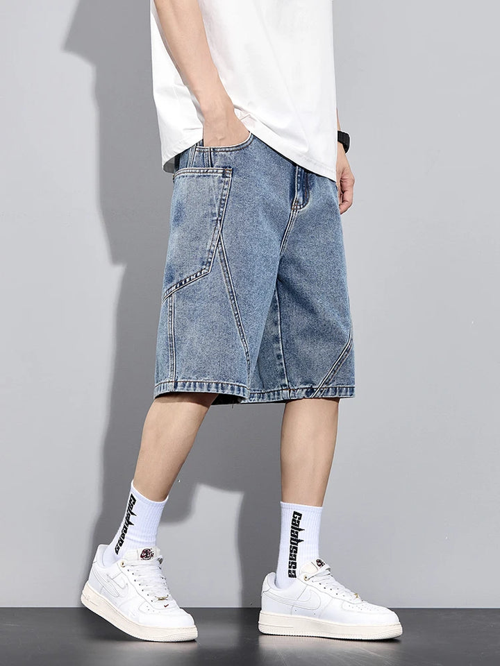 Crossline Denim Shorts