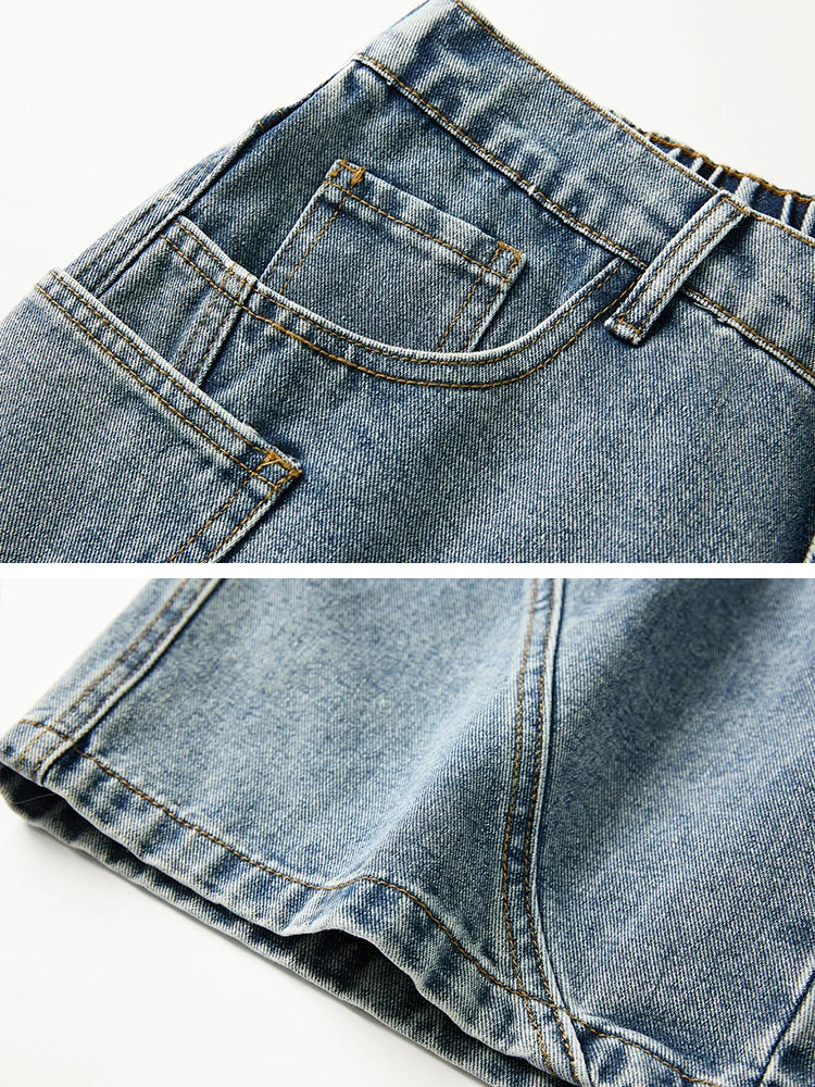 Crossline Denim Shorts